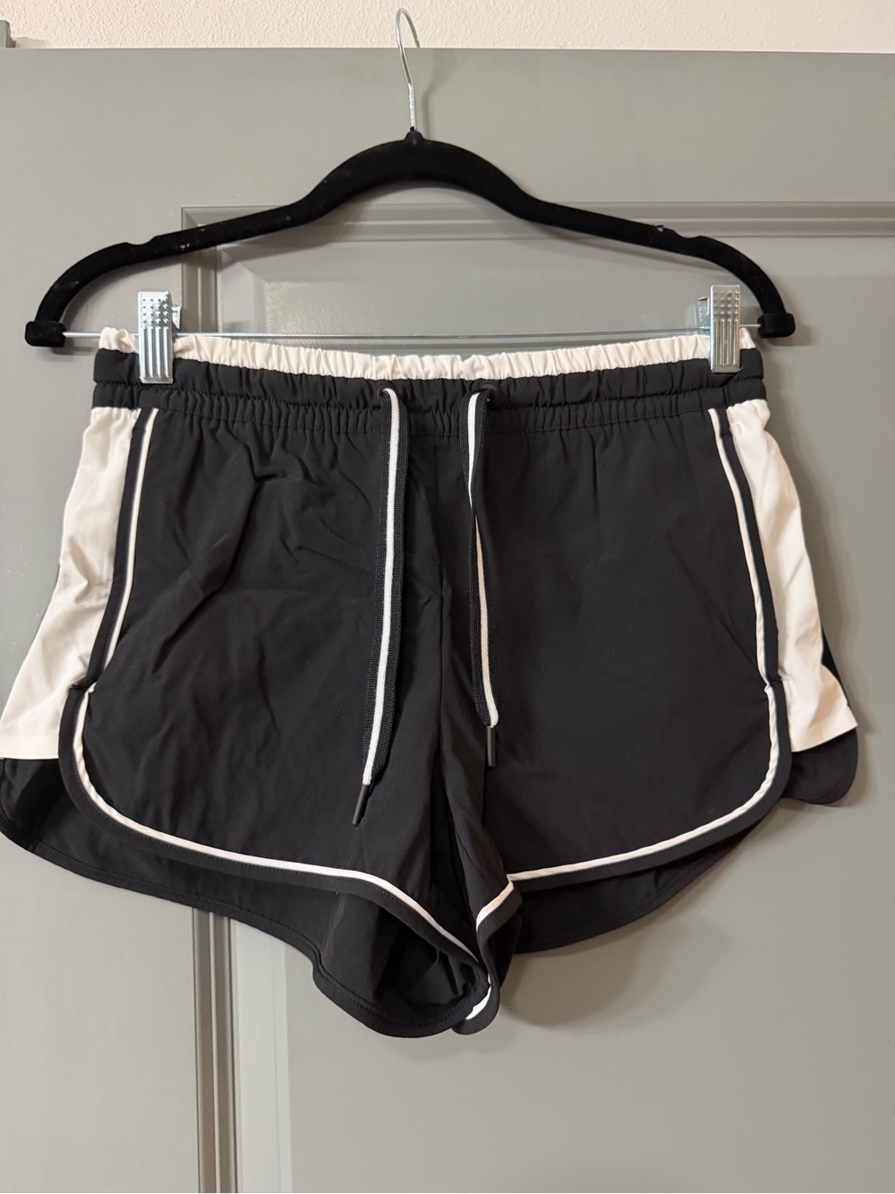 Athleta Black Athletic Shorts with White Trim